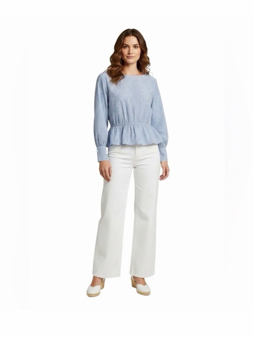 Polo Ralph Lauren blue white blouse